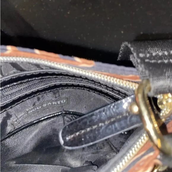 Franco Sarto Multi Color Striped Crossbody Bag Zipper Travel Pockets Purse - Picture 6 of 11